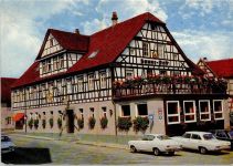 71540 W7157 Murrhardt - Hotel Sonne-Post Fachwerkhaus Autos