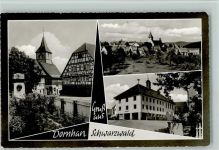 72175 W7242 Dornhan - Gesamtansicht Ortsansichten Fachwerkhaus Kirche Rathaus 3-Bildaufnahme