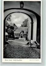 33428 W4834 Rheda - Schloß-Durchblick Kanone Fachwerkhaus Foto V. E. A. Tuschick