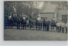 WK I Foto AK Pferdestation Soldat
