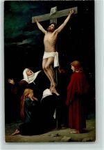29670 Gemälde von Munkacsy - Christus am Kreuze mit den Seinen, christliches Stengel + Co
