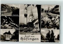 78183 W7713 Hüfingen - Hauptstraße Frauenschuh Alter Turm Stadtbrunnen Mühlenbach Tracht der Baar