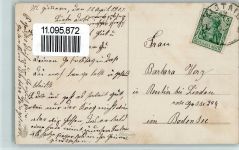 Geburtstag - Mädchen mit Flieder in der Kiepe AK Flieder 1915