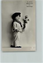 Namenstag- Kind in Matrosenanzug GLCo Serie 6296-2 Foto AK Kinder in Uniform