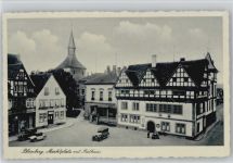 32825 W4933 Blomberg , Lippe - ex Sammlung Busse Marktplatz Rathaus Autos
