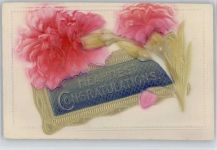 Blumen im Relief-Druck - Congratulation Reliefdruck Prägedruck