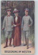 Kaiser und Kaiserin mit Kronprinzen in Uniform WK I AK Adel Preußen