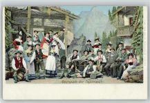 Gastspiel der Tegernseer Trachtengruppe - Theater - ca 1903 AK Trachten Bayern