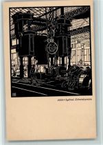 W4300 Essen , Ruhr Schmiedepresse - Technik - Historisches aus den Krupp Betrieben 1812-1912 AK Berufe Krupp Künstlerkarte