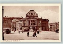 Wien 1. Bezirk, Innere Stadt Deutsches Volkstheater, Straßenbahn ca 1920 AK Theater