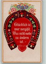 als Hufeisen mit Spruch - Serie 8 Nr. 11 - AK Lebkuchen