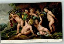 29976- Gemälde von Rubens, Der Früchtekranz , nackte Engel Stengel + Co