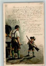 Serie die grosse Tat - Junge mit Gewehr , litho Döcker, E.