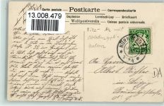Oblatenapplikation - menschliche Vögel mit Notenblatt, Vergissmeinnicht, Präge eingeritzt Besondere Karte 1907