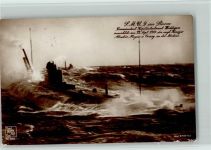 WK I Im Sturm U 9 Foto AK U-Boot