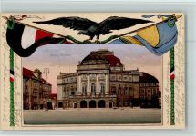 O9000 Chemnitz , Sachs Neues Theater Adler Schwarz-Weiß-Rot 1916