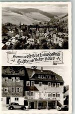 96337 W8642 Ludwigsstadt Foto AK Gasthaus Roter Adler, Autos, ca 1953 sehr gute Erhaltung AK