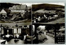 63863 W8751 Hobbach - Gasthaus Pension Zum Engel Rückseite mit Kleberesten bzw Abschürfungen