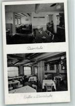 86807 W8938 Buchloe 1940-50 - Bahnhof-Hotel Bierstube und Weinstube Innenansicht, gute Erhaltung AK