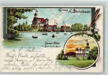 25584 W2211 Steinhude 1899 Lithographie Gruss aus - Strandhotel, gute Erhaltung AK