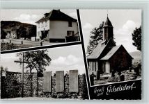 63667 W6478 Eichelsdorf , Hess Foto AK Edeka Gemischtwaren , Kirche, Kriegerdenkmal, sehr gute Erhaltung AK