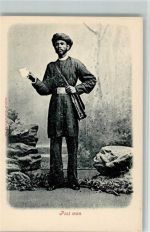 Post man - Berufe, Briefträger, 1905 sehr gute Erhaltung AK Volkstypen / Brauchtum Indien