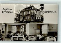 77743 W7607 Altenheim , Baden Foto AK Gasthaus Germania mit Innenansichten , gute Erhaltung AK