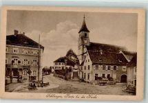 79418 W7846 Schliengen Gebrauchsspuren Partie bei der Kirche Lithographie