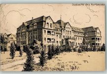 Greiffenberg Gryfow Slaski - Birkenhof , Südseite des Kurhauses - Federzeichnung - Schlesien
