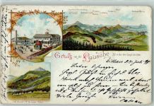 Lausche Lithographie Bergwirtschaft Lausche von der Sängerhöhe