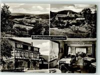 59964 W5789 Referinghausen Foto AK Gasthaus Pension Schmidt Emailleschilder Gastraum Garten Liegestühle