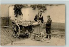 Laitiere Flamande Kind kauft Milch AK Hundekarren