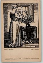 Schiestl Junge Mutter AK Kunst und Leben 1921 Künstlerkarte