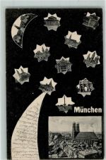 W8000 München Mond und Sterne AK Fotomontage 1902