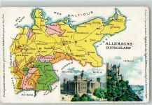 Landkarte Deutschland AK Remy´s Stärke Lithographie