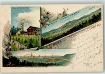 02681 O8609 Wilthen 1901 Lithographie Mönchwalderberg Turm