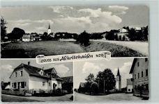 84066 W8304 Ascholtshausen Foto AK Kirche Gasthaus Landstraße