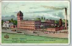 01587 O8400 Riesa 1912 Lithographie Seifen-Fabrik Grosseinkaufs-Gesellschaft Deutscher Consumvereine