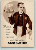 Amos Bier AK Werbung Bier