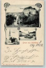 01454 O8142 Radeberg - Schloss Kirche Marktplatz
