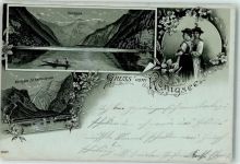 83471 W8240 Königssee b Berchtesgaden Lithographie St. Bartholomae Konigssee Tracht