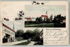 W8591 Falkenberg , Oberpf Teilansicht, Geschäft, AK Pernat 1907
