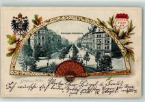 50667 W5000 Köln Hohenstaufenring 1903 Passepartout Prägedruck Barbarossaplatz Fächer Lithographie