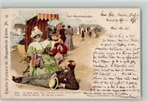 Nr. 12 Bademode am Strand, Strandkörbe Meggendorfer Blätter 1898