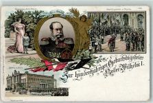 W1000 Berlin Mitte 100. Geburtstag AK Adel Kaiser Wilhelm I 1897 Lithographie