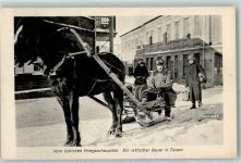 Talsi Talsen - Vom östlichen Kriegsschauplatz Lettischer Bauer Pferdeschlitten Winter