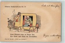 Nr. 20 Bilder zur Jobstade Küsse Kutsche Humor AK Busch Wilhelm 1910 Gebrauchsspuren