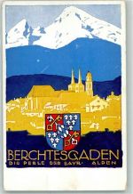 W8240 Berchtesgaden Tourismus Werbung Wappen AK Hohlwein, L.