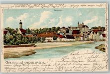 86899 W8910 Landsberg a. Lech 1904 Lithographie Lech