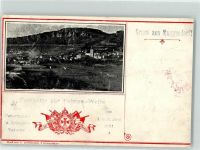91344 W8551 Muggendorf , Oberfr 1901 Gebrauchsspuren Festakt zur Fahnenweihe 1901 des Veteranen-Krieger-Vereins Eisernes Kreuz